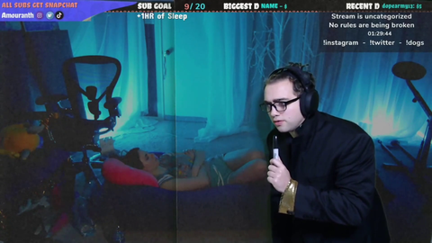 Amouranth interviewed during her sleep stream