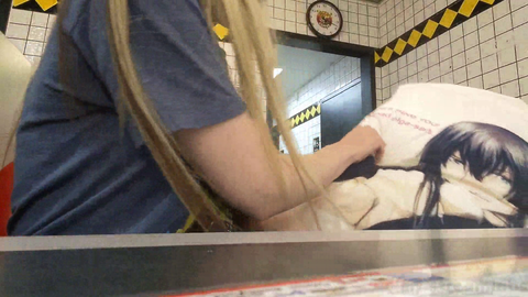 Waffle house date with pregnant body pillow