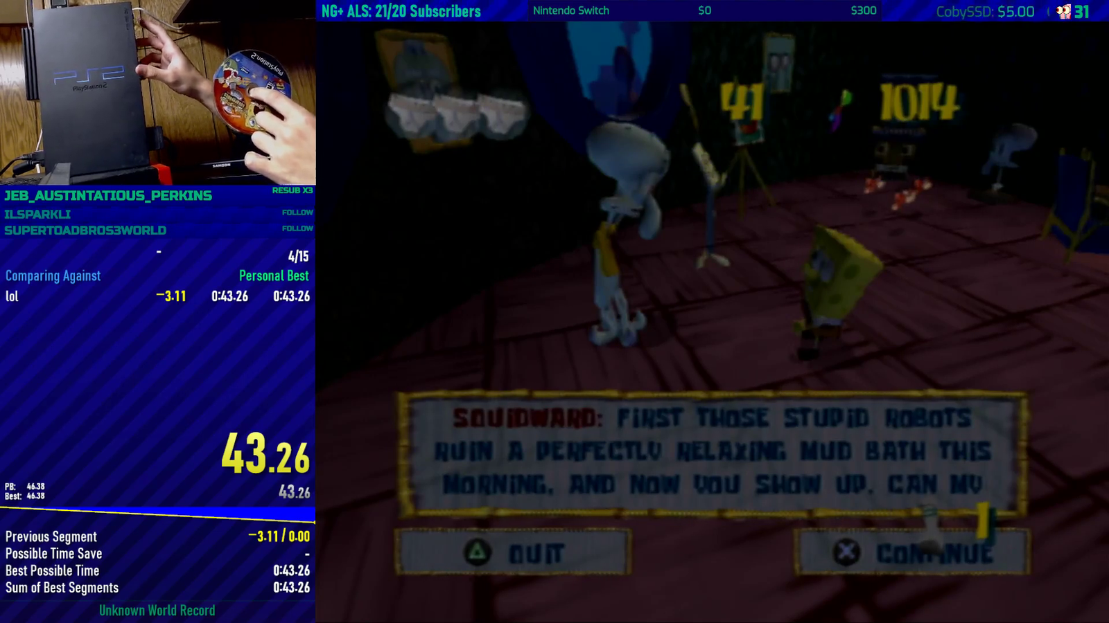Speedrunner finds glitch that changes the dialogue of Spongebob and Squidward