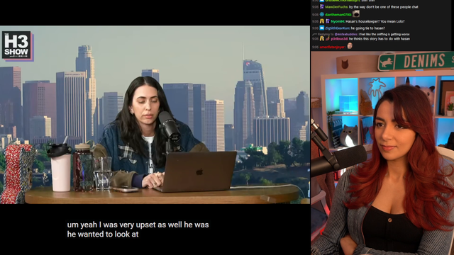Denims and her chat react to Child protective services visiting Ethan Klein