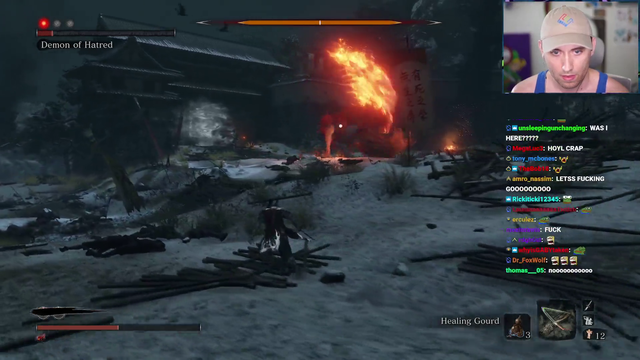 Atrioc finally beats the final Sekiro boss after hours of grinding