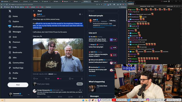 Hasan reads Asmongolds dad's last message in Hasan's chat. <3
