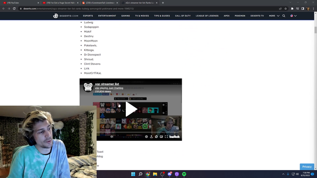 XQC tier list is not as bad as he wanted it to be