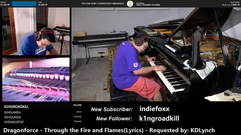 Piano streamer plays Through The Fire and Flames by ear