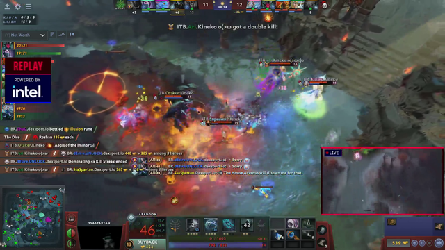 Great production during a DotA game