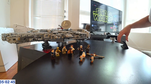 Jake finishes the 7,500 piece Millenium Falcon after 35 hours