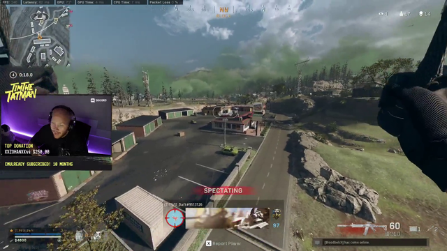 Tim bets the guy he's spectating 100 subs if he wins the game