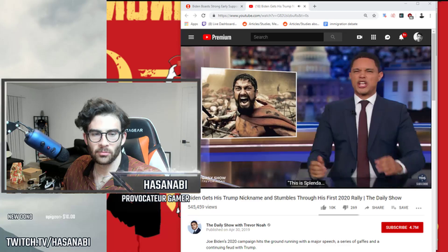 Hasan watches Dailly Show
