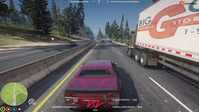 Tony outrunning cops with his new car