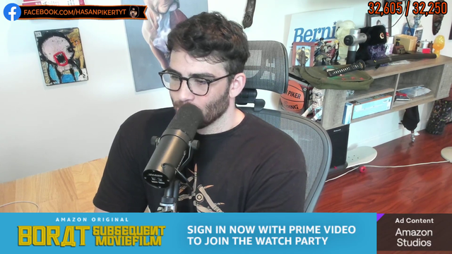 Hasan informs viewers they can mute him during Borat II