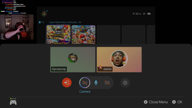 Caseoh turns on his camera on the Switch 2