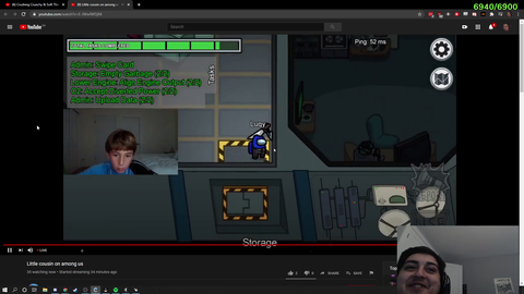 Poke watches kid play Among Us