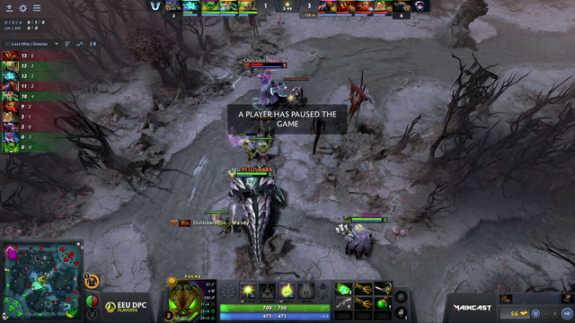Russian Dota2 player Virtus Pro Pure draws the letter Z on minimap during the match against the Ukrainian team