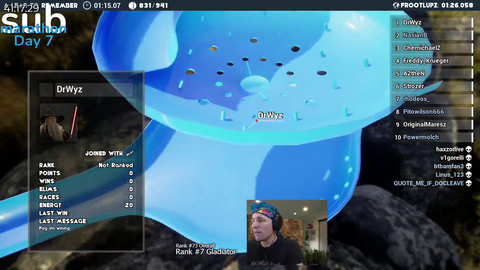 Quin69 rigs 941player marble race to name his own character