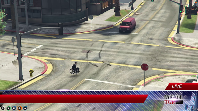 News reporter runs over poor man in a wheelchair