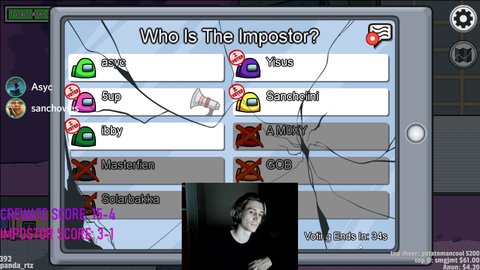 xQc has a post round discussion in Among Us