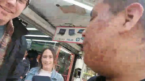 Girl gets noticeably disgusted by Mexican Andy's face