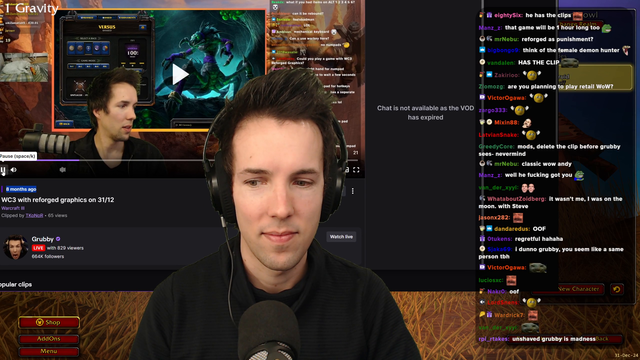 Future Grubby wants to level WoW, but Past Grubby has other plans