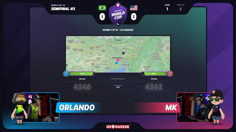 The venue of the GeoGuessr World Cup randomly appears as a location during the semi-finals