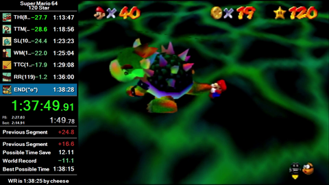 Batora gets the new Mario 64 WR
