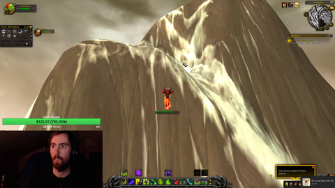 Asmongold gets up the mountain after 3 hours