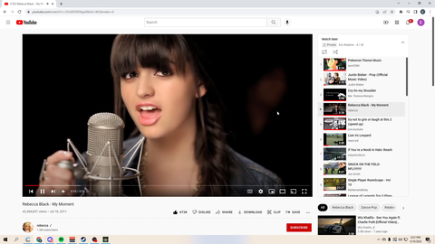 Erobb finds his 10 year old comment on a Rebecca Black music video