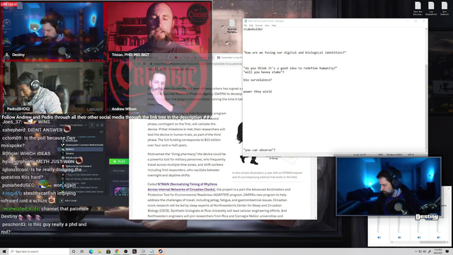 Destiny playing piano while guy rambles in debate