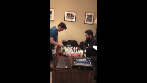 Eric Hansen and Hikaru Nakamura Getting into a brawl outside St Louis Chess Club after Nakamura loses a blitz game. Commnetary by Yasser Seirawan.