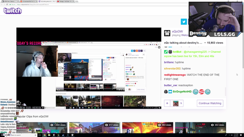 Destiny's Reaction To XQC