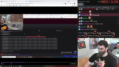 Hasan looks up the XQC viewers logs
