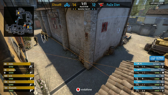 CS:GO tournament playoffs, player lags out.