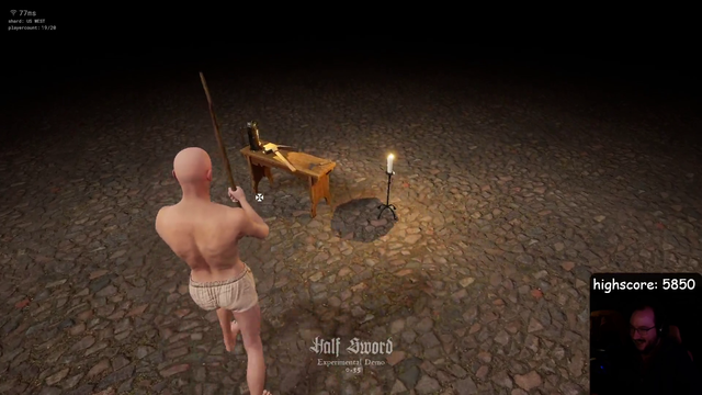 Half Sword VA practices his screams for the upcoming update