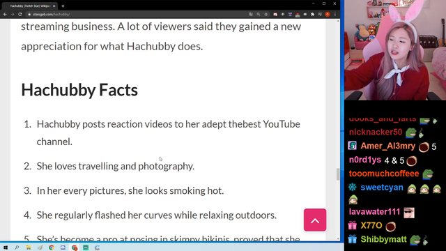 Hachu learns some "facts" about herself in a stars site