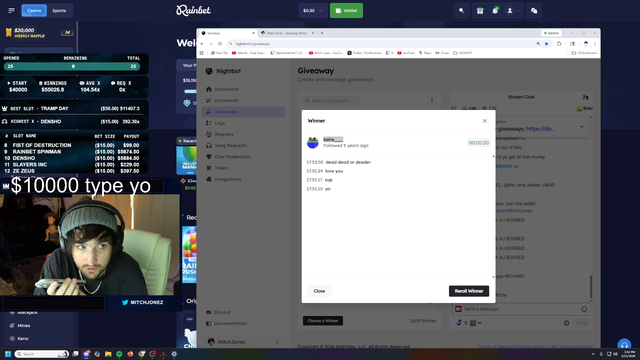 Mitch Jones going through noticeable withdrawals while gambling