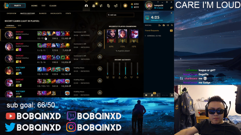Bobby on League of Legends after playing 3 games