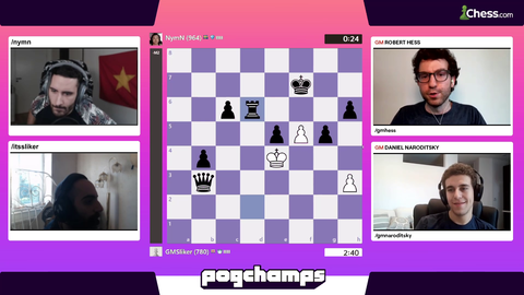 Nymn with the BM then realizes he's on the chess channel