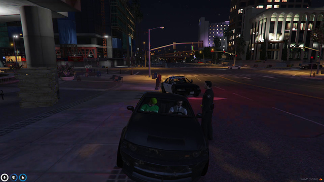 Y Naught pulls up mario cart during traffic stop