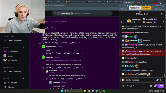 xQc says that people should stop asking about proof regarding DrDisRespect ban