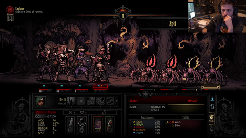 Soda enjoying Darkest Dungeon