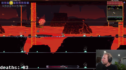 Quin fighting boss in Terraria with new stream features