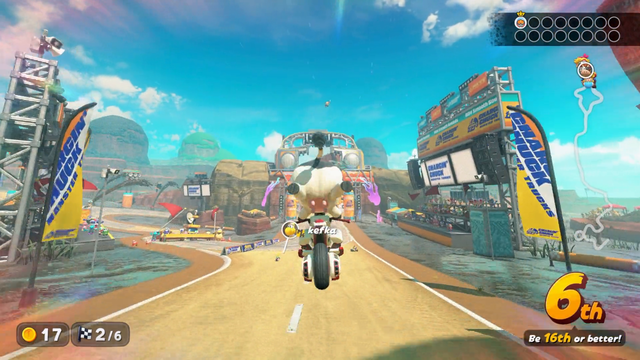checking in to see how it's going for Lirik in Mario Kart