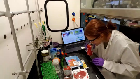 Chemist sniffing coke on stream