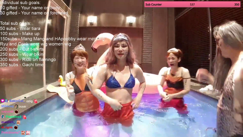 Korean streamer taking over the hot tub meta featuring Idol Ryu