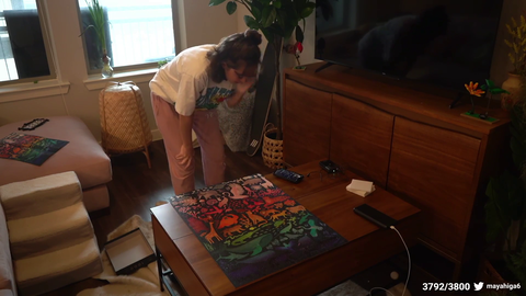Maya shows off her new puzzle