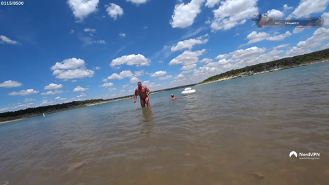 Knut walks out of the water