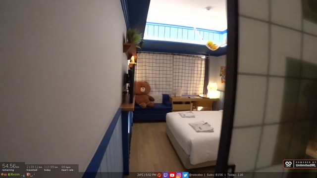 Rob shows off his hotel room