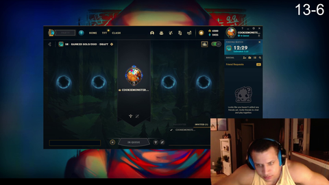 schizophrenic league streamer dances to nonexistent music