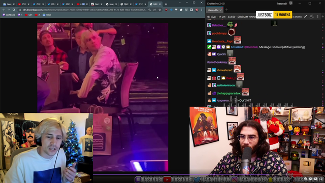 XQC on the cuisine served at the Streamy Awards