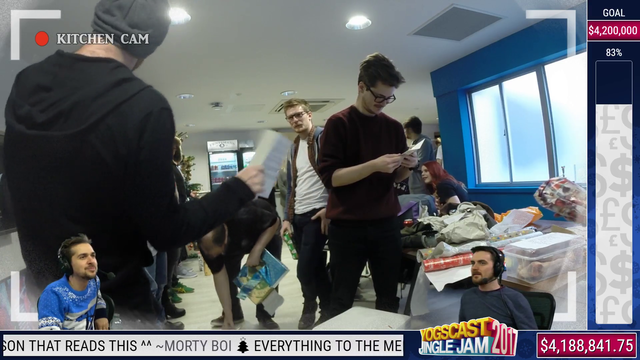 Simon receives his secret Santa gift