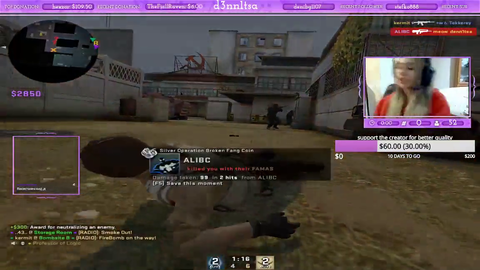 Girl raging at CSGO and falls from chair